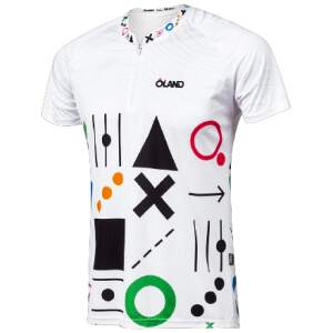 O-shirt - white symbols pattern